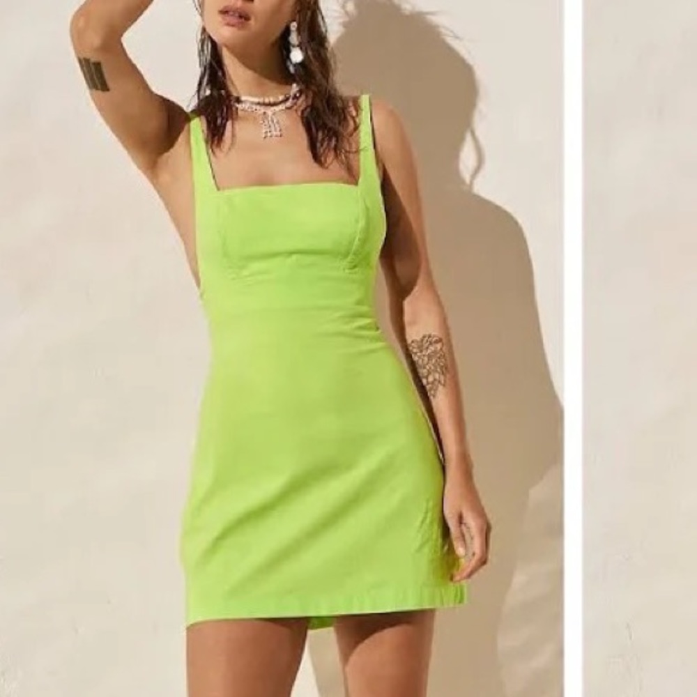 Neon green/yellow Free People Dress